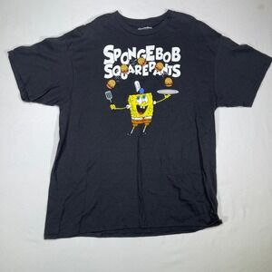 Nickelodeon Spongebob Squarepants Black Graphic T Shirt XL Mens Womens